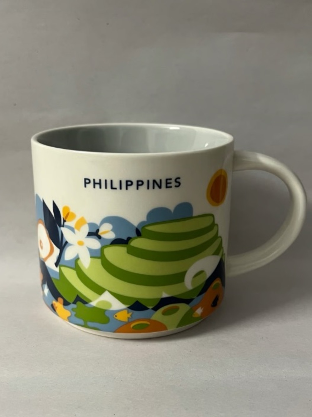 Philippines Ceramic Mug in Green & Blue - Travel Series